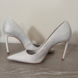 SCHUTZ White Studded Heels